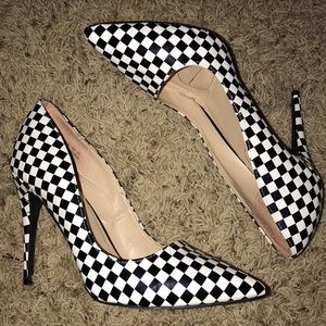 Checkered stiletto heels